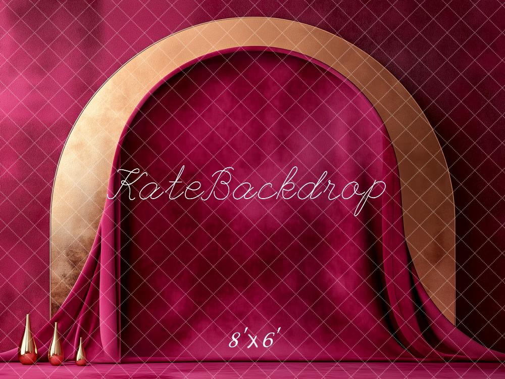 Kate Arche Rouge Élégant Portrait Toile de fond conçue par Patty Roberts - Kate Backdrop FR