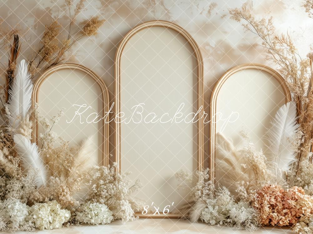Kate Bohème Beige Fête des Mères Arche Toile de fond conçue par Patty Roberts - Kate Backdrop FR