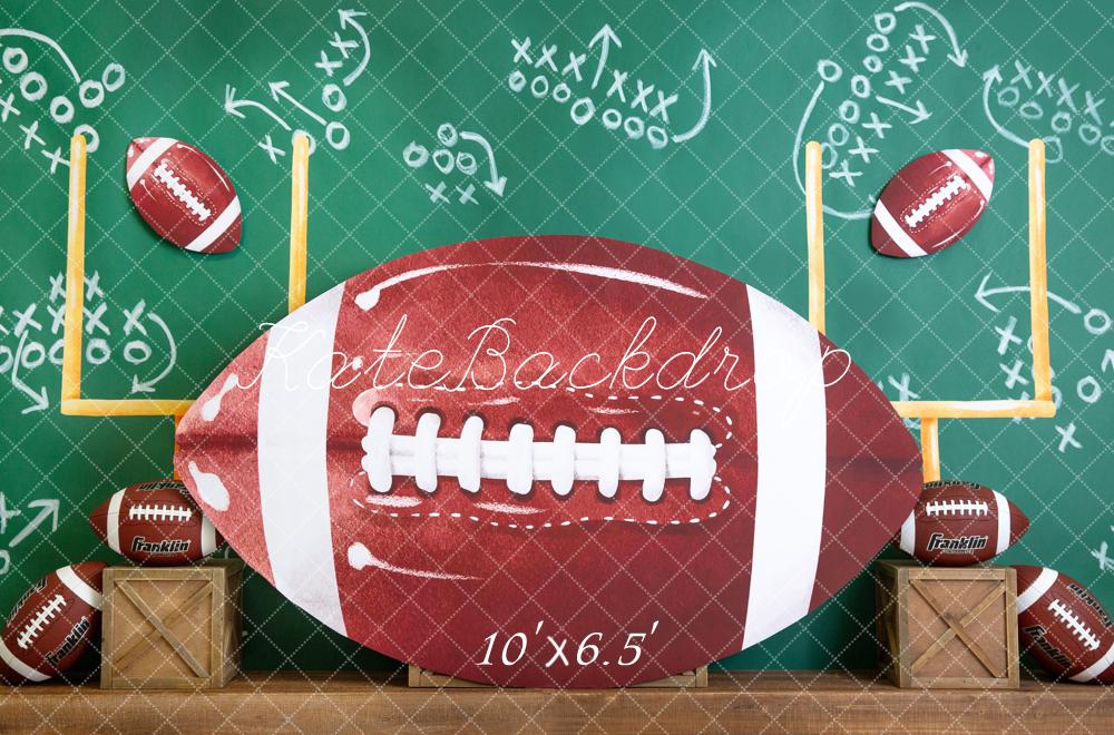 Kate Sports Football Tableau noir Toile de fond conçue par Megan Leigh - Kate Backdrop FR