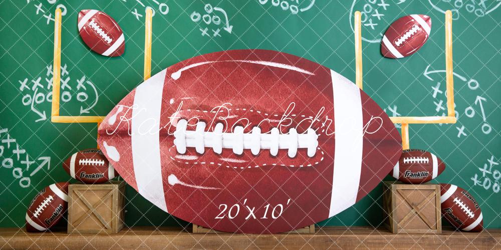 Kate Sports Football Tableau noir Toile de fond conçue par Megan Leigh - Kate Backdrop FR