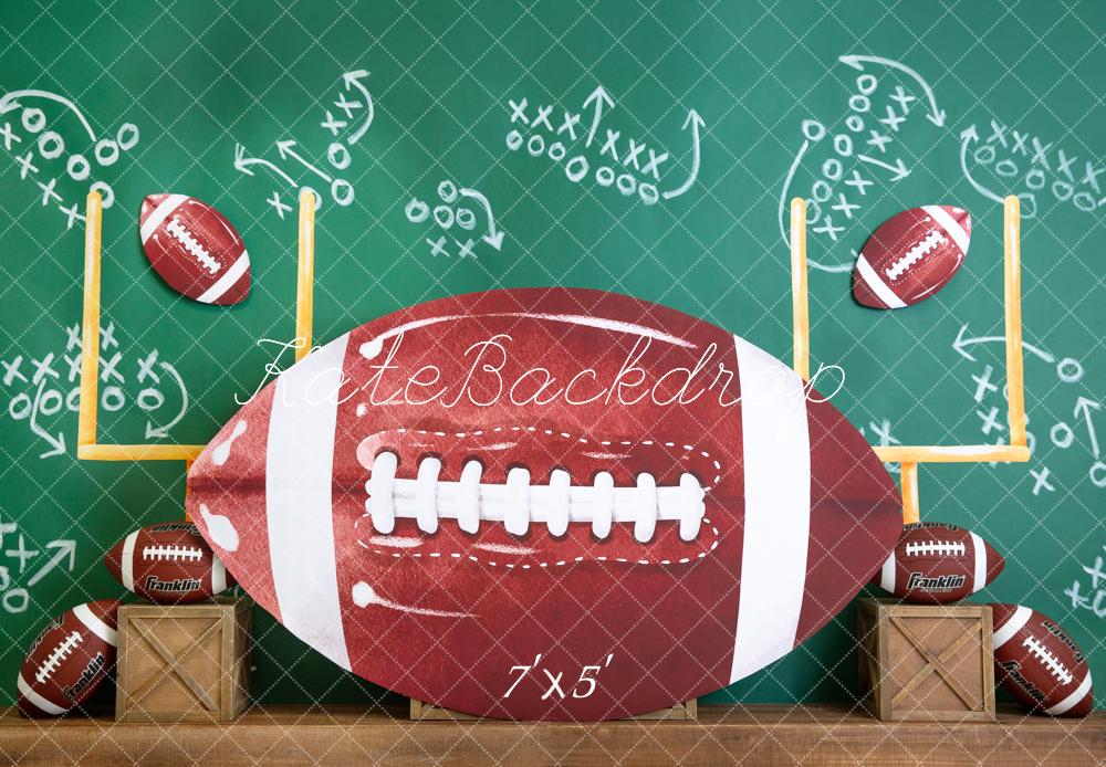 Kate Sports Football Tableau noir Toile de fond conçue par Megan Leigh - Kate Backdrop FR