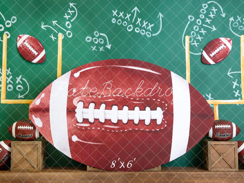 Kate Sports Football Tableau noir Toile de fond conçue par Megan Leigh - Kate Backdrop FR