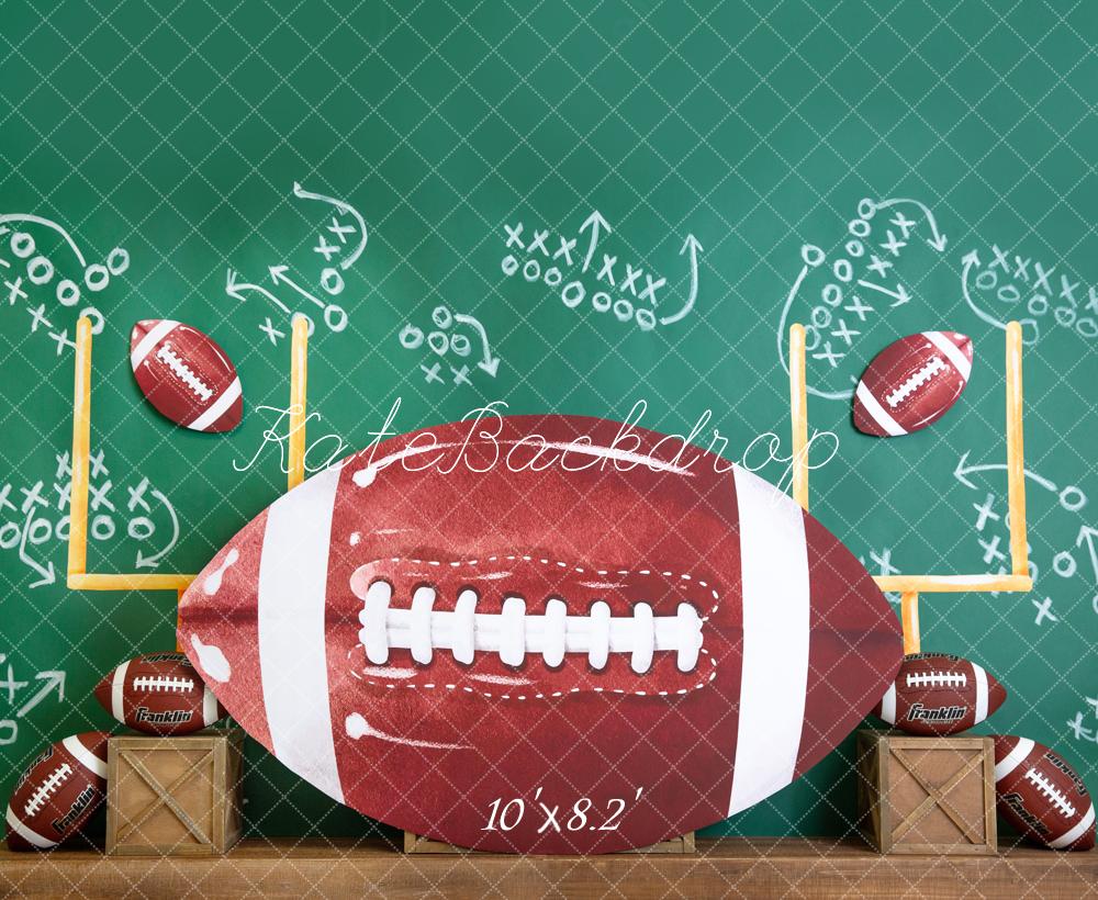 Kate Sports Football Tableau noir Toile de fond conçue par Megan Leigh - Kate Backdrop FR