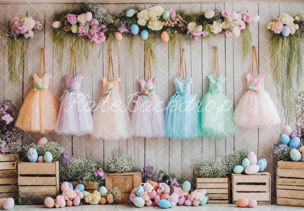 Kate Pâques Tutu de Ballet Œufs Fleurs Toile de fond conçue par Patty Roberts - Kate Backdrop FR