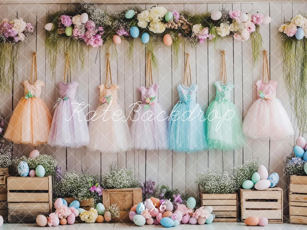 Kate Pâques Tutu de Ballet Œufs Fleurs Toile de fond conçue par Patty Roberts - Kate Backdrop FR