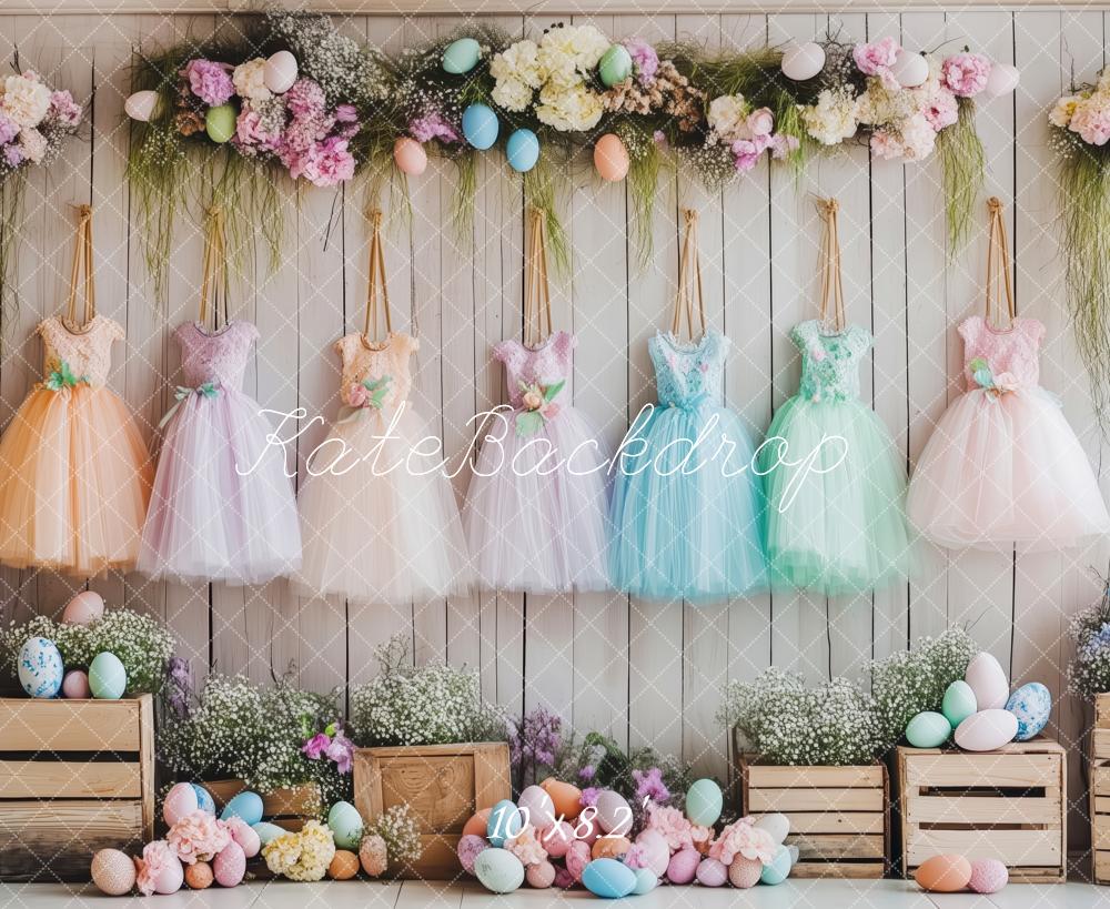 Kate Pâques Tutu de Ballet Œufs Fleurs Toile de fond conçue par Patty Roberts - Kate Backdrop FR