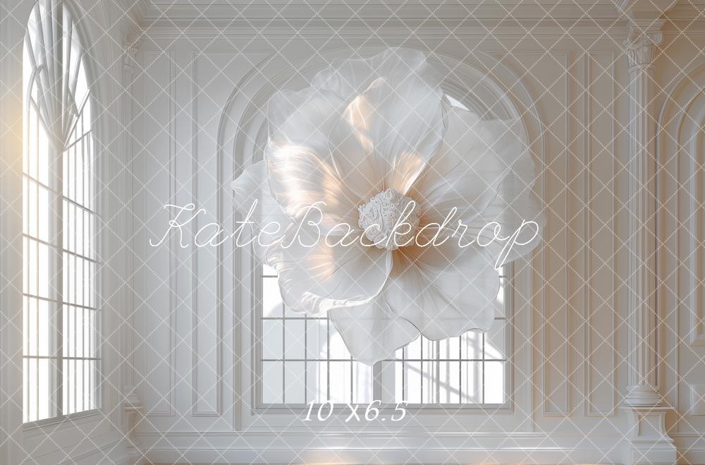 Kate Fleur Blanc Mur Rétro Fenêtre Élégant Toile de fond conçue par Mini MakeBelieve - Kate Backdrop FR