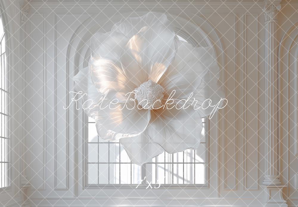 Kate Fleur Blanc Mur Rétro Fenêtre Élégant Toile de fond conçue par Mini MakeBelieve - Kate Backdrop FR