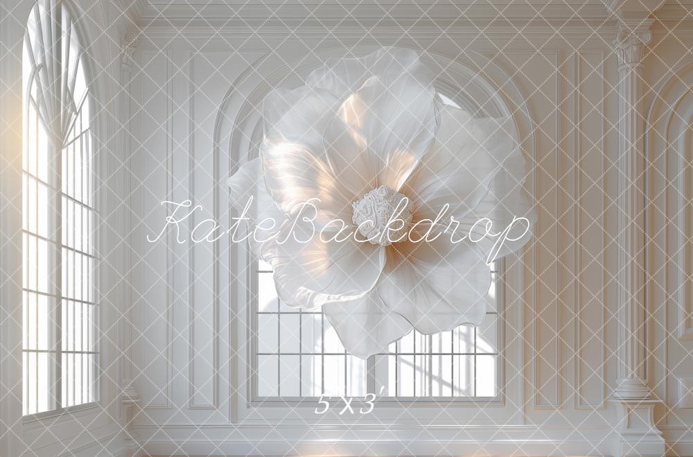 Kate Fleur Blanc Mur Rétro Fenêtre Élégant Toile de fond conçue par Mini MakeBelieve - Kate Backdrop FR