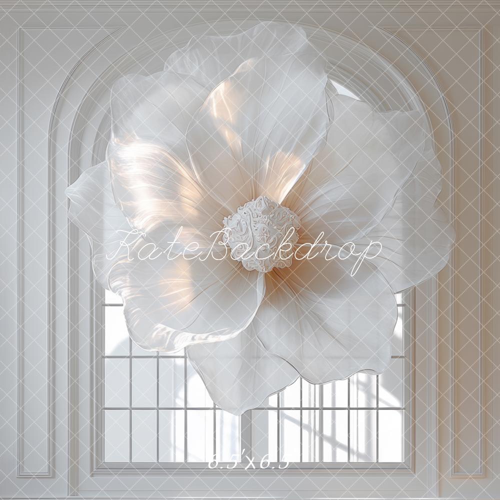 Kate Fleur Blanc Mur Rétro Fenêtre Élégant Toile de fond conçue par Mini MakeBelieve - Kate Backdrop FR