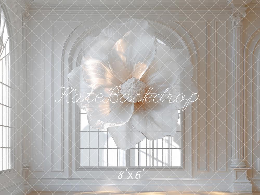 Kate Fleur Blanc Mur Rétro Fenêtre Élégant Toile de fond conçue par Mini MakeBelieve - Kate Backdrop FR