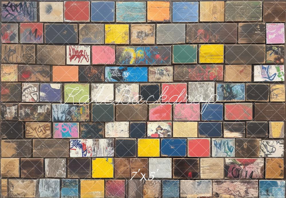 Kate Graffiti Punk Carrelage Sol/Mur Toile de fond conçue par Mini MakeBelieve - Kate Backdrop FR