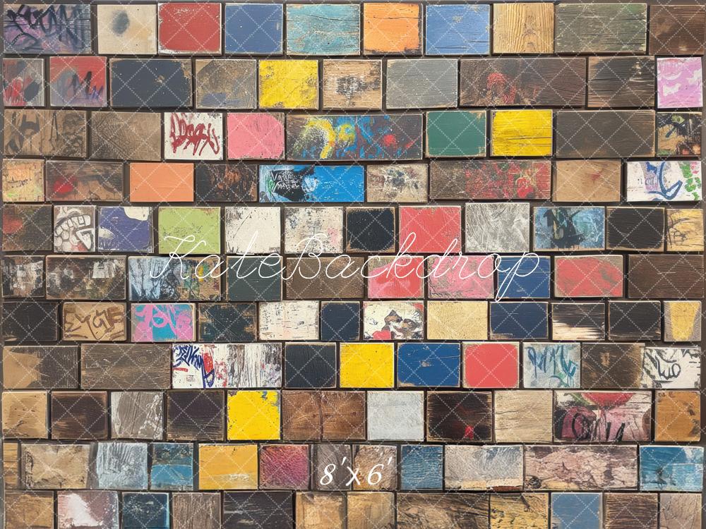 Kate Graffiti Punk Carrelage Sol/Mur Toile de fond conçue par Mini MakeBelieve - Kate Backdrop FR