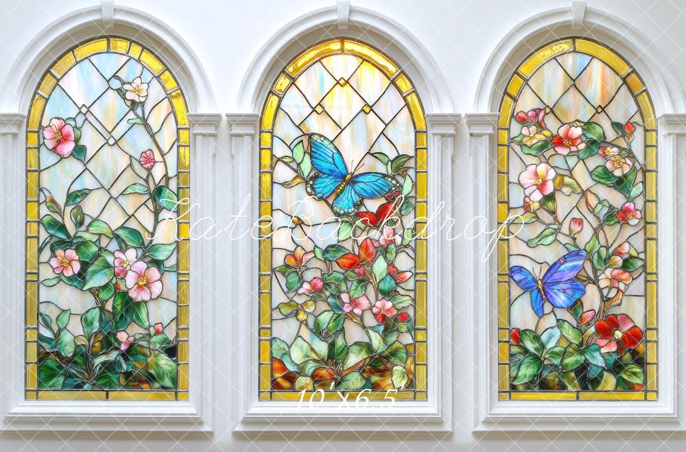 Kate Vitrail Papillon Fleur Arche Toile de fond conçue par Mini MakeBelieve - Kate Backdrop FR