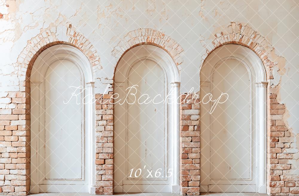 Kate Mur de briques Arche Blanc Vintage Toile de fond conçue par Emetselch - Kate Backdrop FR