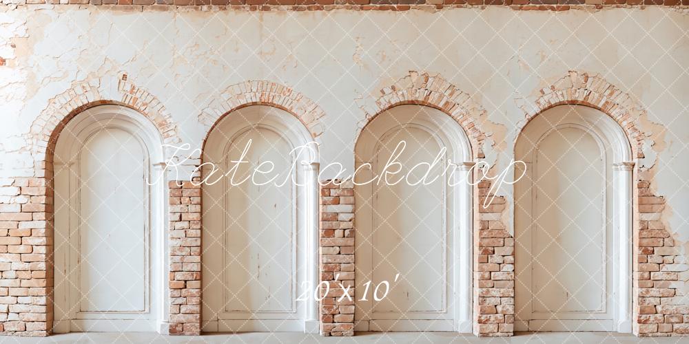 Kate Mur de briques Arche Blanc Vintage Toile de fond conçue par Emetselch - Kate Backdrop FR