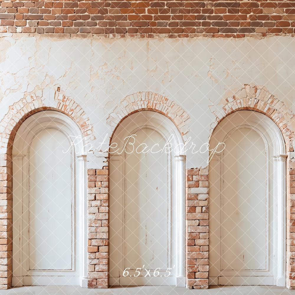 Kate Mur de briques Arche Blanc Vintage Toile de fond conçue par Emetselch - Kate Backdrop FR