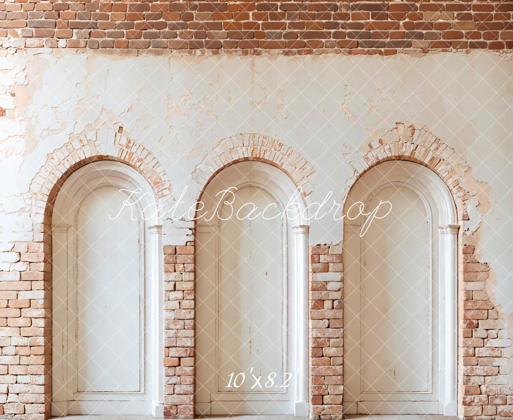 Kate Mur de briques Arche Blanc Vintage Toile de fond conçue par Emetselch - Kate Backdrop FR