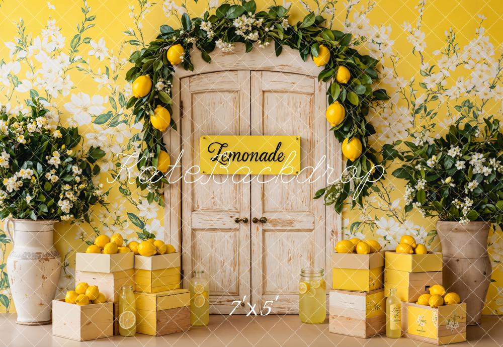 Kate Été Citron Jaune Fleurs Porte Toile de fond conçue par Emetselch - Kate Backdrop FR