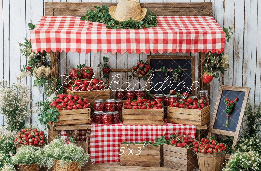 Kate Printemps Marché aux fraises Stand Toile de fond conçue par Emetselch - Kate Backdrop FR