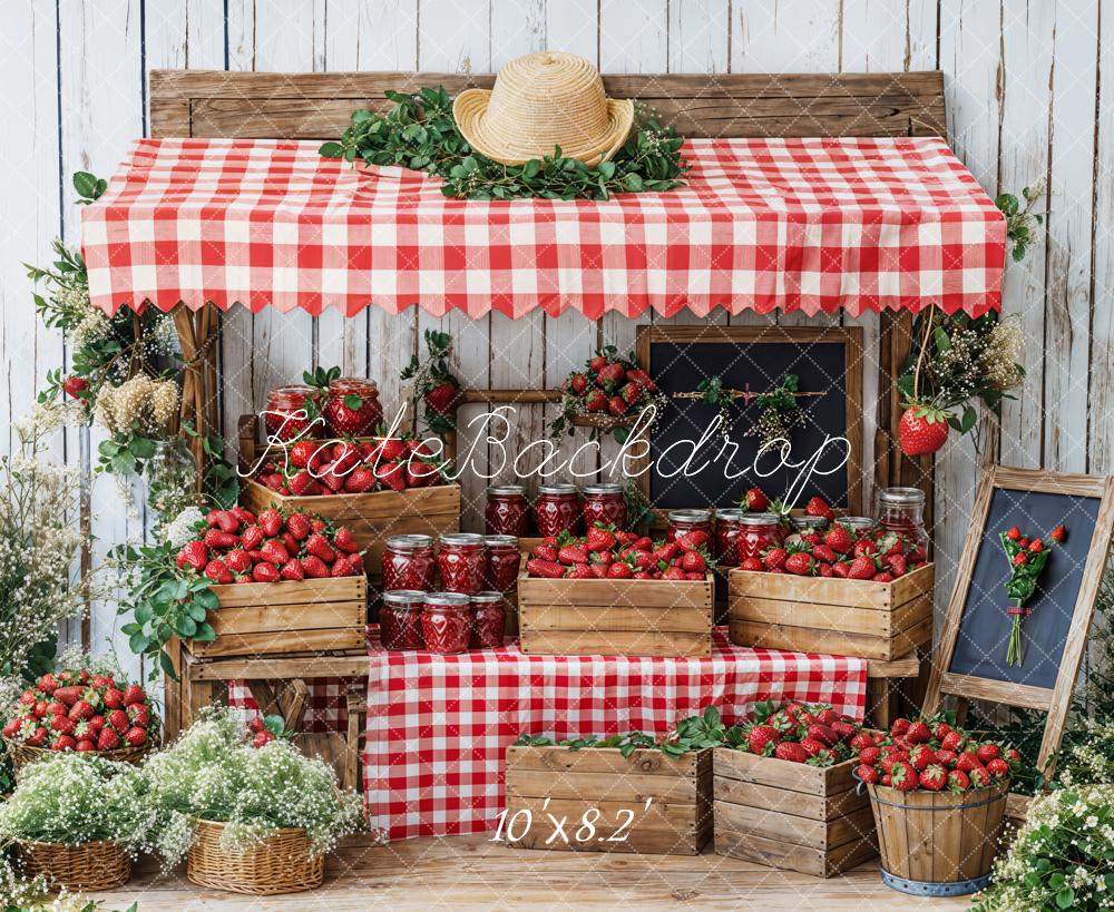 Kate Printemps Marché aux fraises Stand Toile de fond conçue par Emetselch - Kate Backdrop FR