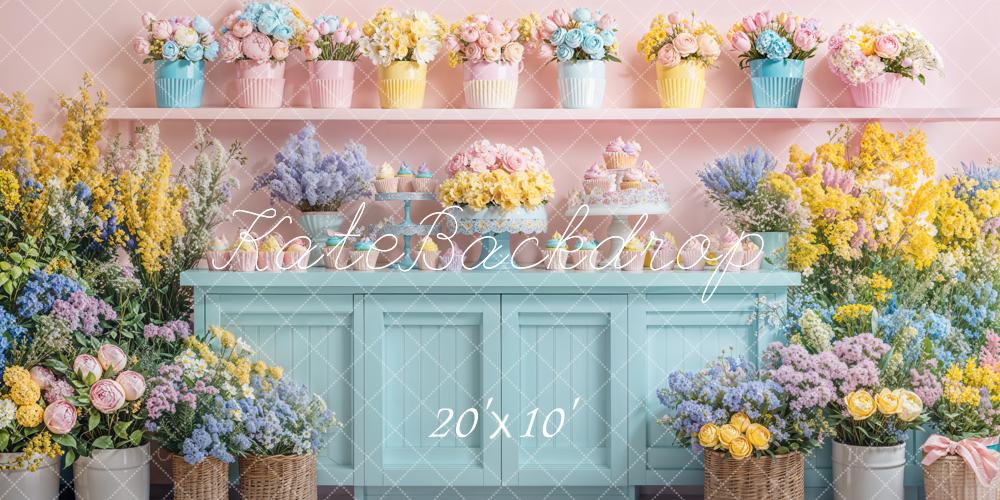Kate Printemps Fleurs Petits gâteaux Toile de fond conçue par Emetselch - Kate Backdrop FR
