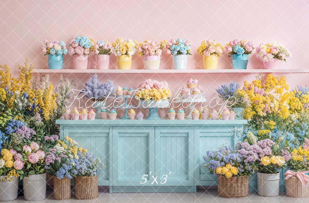 Kate Printemps Fleurs Petits gâteaux Toile de fond conçue par Emetselch - Kate Backdrop FR