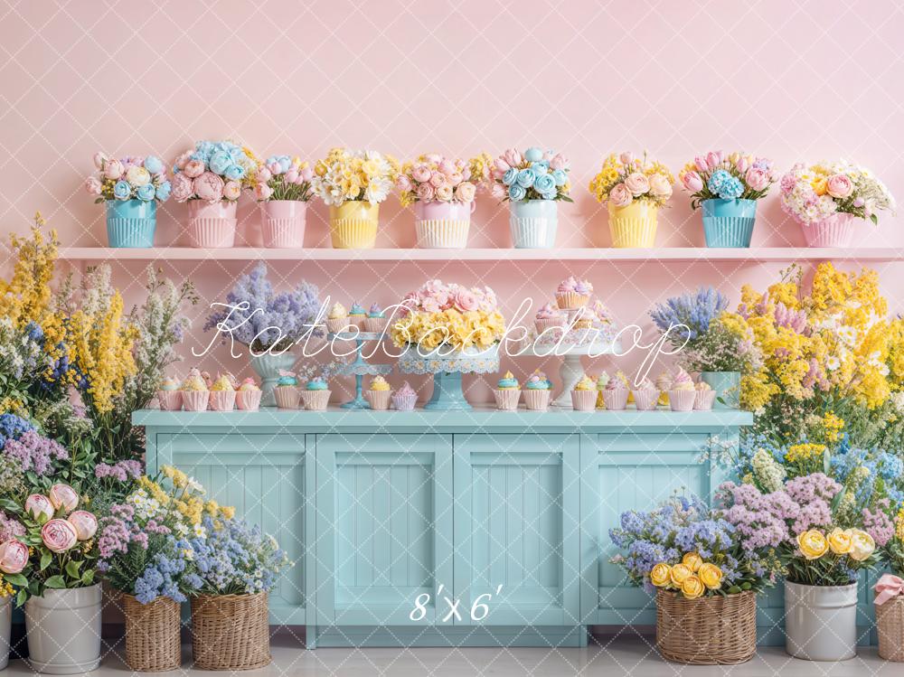 Kate Printemps Fleurs Petits gâteaux Toile de fond conçue par Emetselch - Kate Backdrop FR