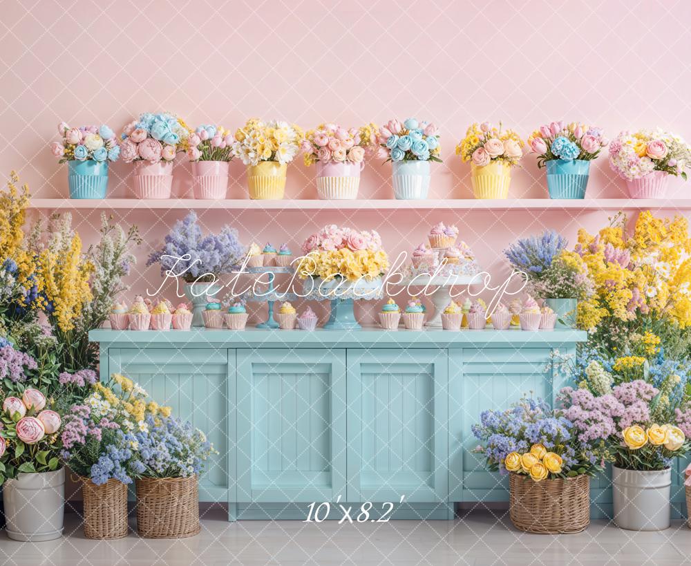 Kate Printemps Fleurs Petits gâteaux Toile de fond conçue par Emetselch - Kate Backdrop FR