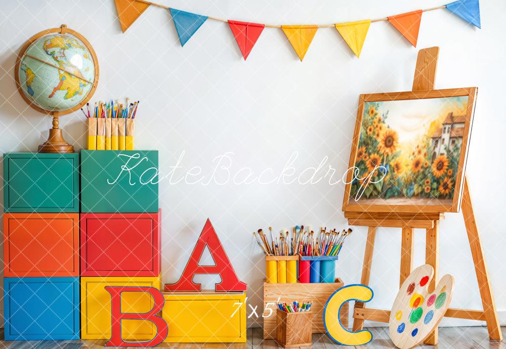 Kate Retour à l'école ABC Art Peinture Toile de fond conçue par Emetselch - Kate Backdrop FR