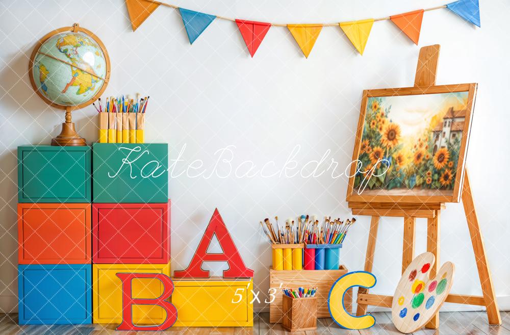 Kate Retour à l'école ABC Art Peinture Toile de fond conçue par Emetselch - Kate Backdrop FR