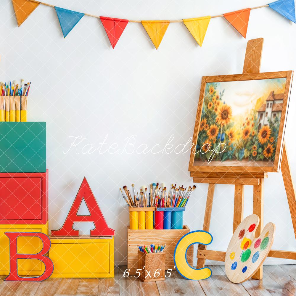 Kate Retour à l'école ABC Art Peinture Toile de fond conçue par Emetselch - Kate Backdrop FR