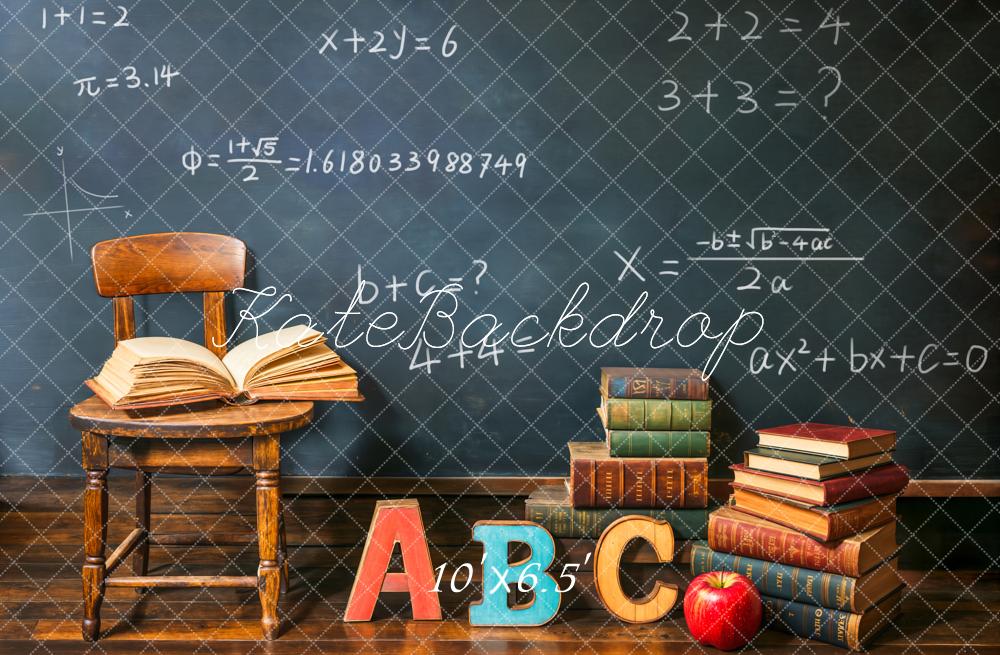 Kate Retour à l'école Tableau noir Livres Toile de fond conçue par Emetselch - Kate Backdrop FR