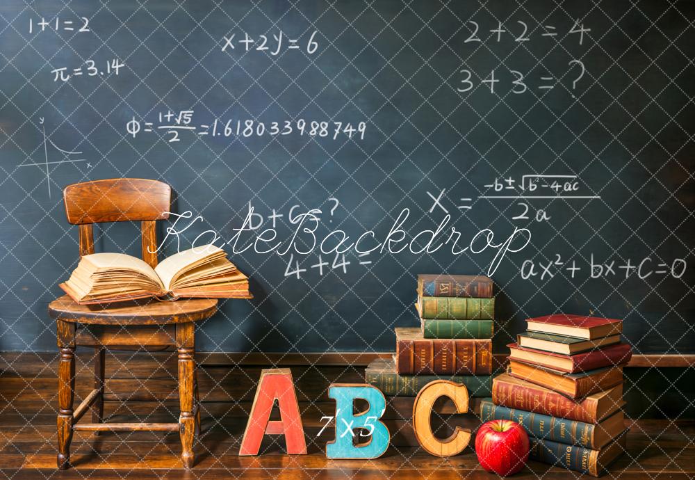 Kate Retour à l'école Tableau noir Livres Toile de fond conçue par Emetselch - Kate Backdrop FR