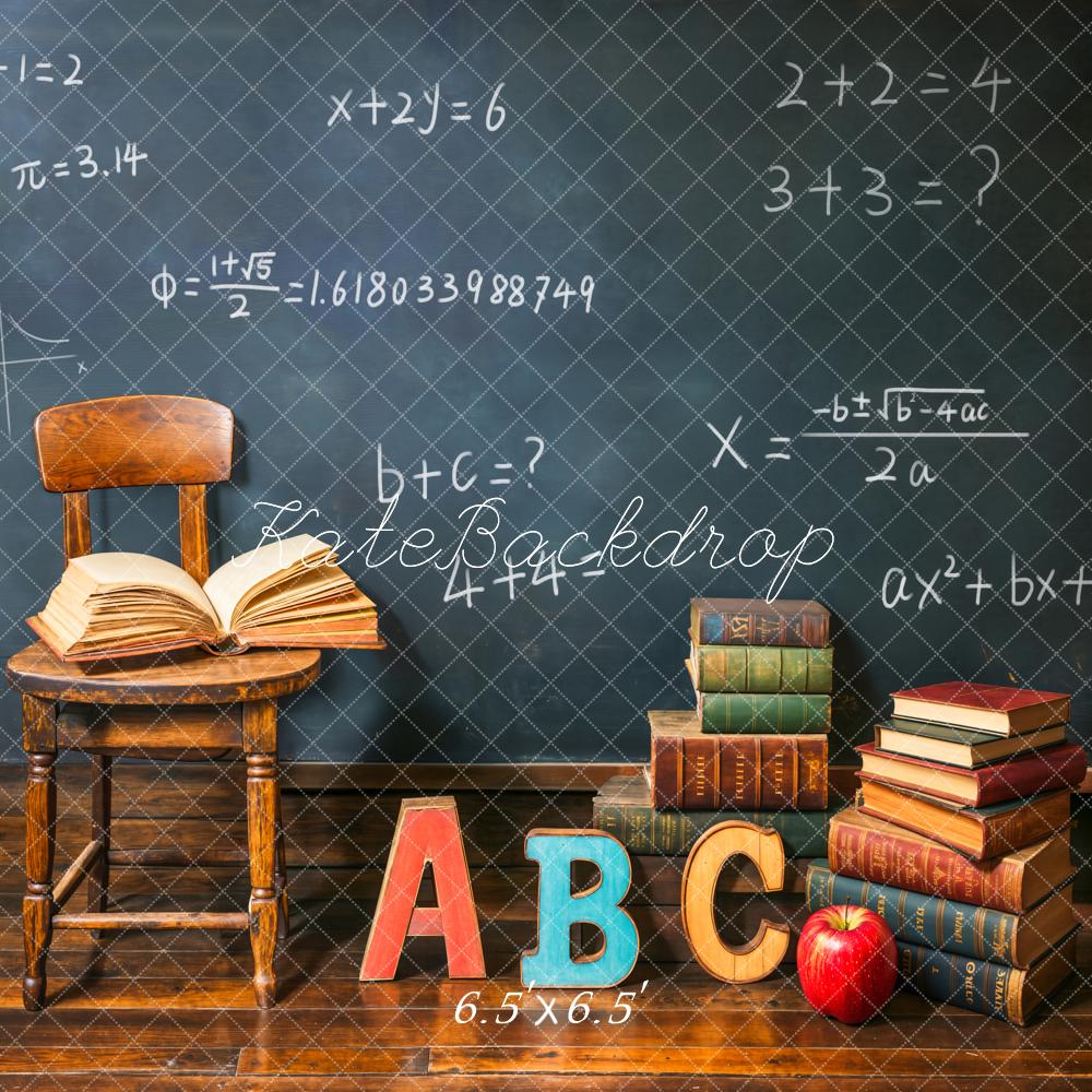 Kate Retour à l'école Tableau noir Livres Toile de fond conçue par Emetselch - Kate Backdrop FR