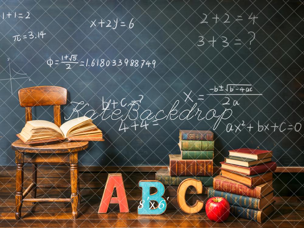 Kate Retour à l'école Tableau noir Livres Toile de fond conçue par Emetselch - Kate Backdrop FR