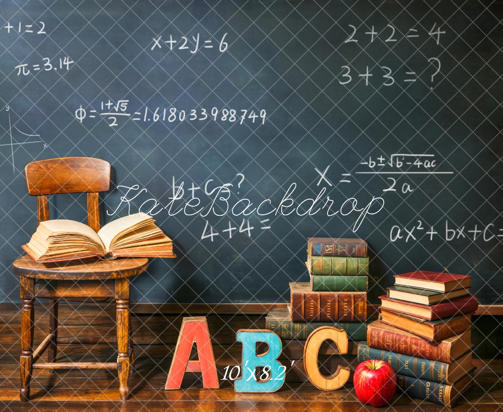 Kate Retour à l'école Tableau noir Livres Toile de fond conçue par Emetselch - Kate Backdrop FR