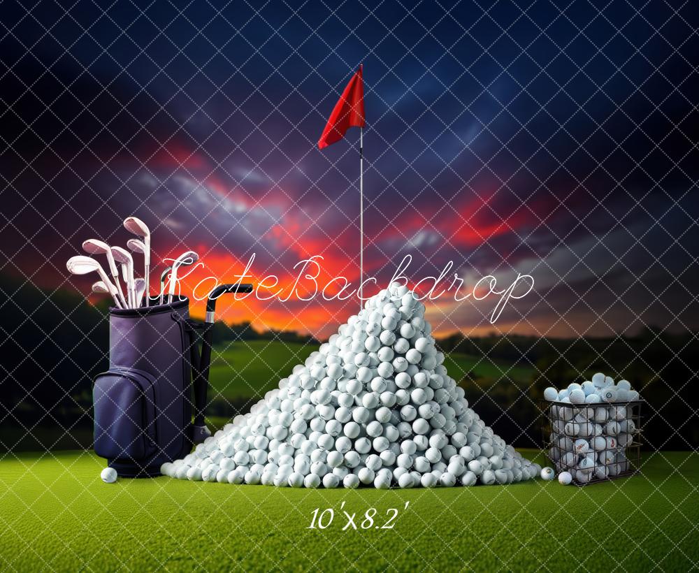 Kate Golf Coucher de soleil Sports Toile de fond conçue par Laura Bybee - Kate Backdrop FR