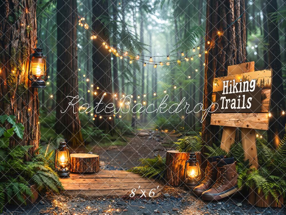 Kate Forêt Sentiers de Randonnée Lanterne Toile de fond conçue par Kate Image - Kate Backdrop FR