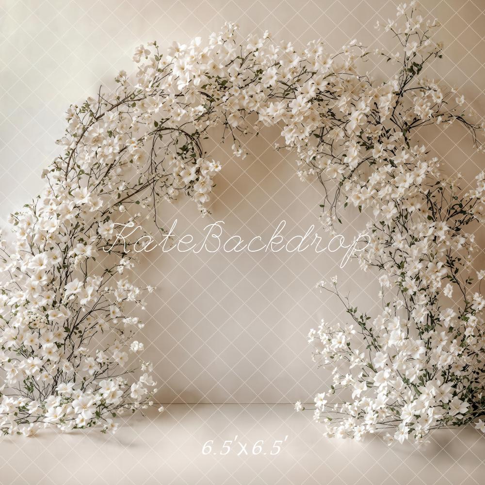 Kate Élégant Arche Florale Blanc Toile de fond conçue par Kate Image - Kate Backdrop FR