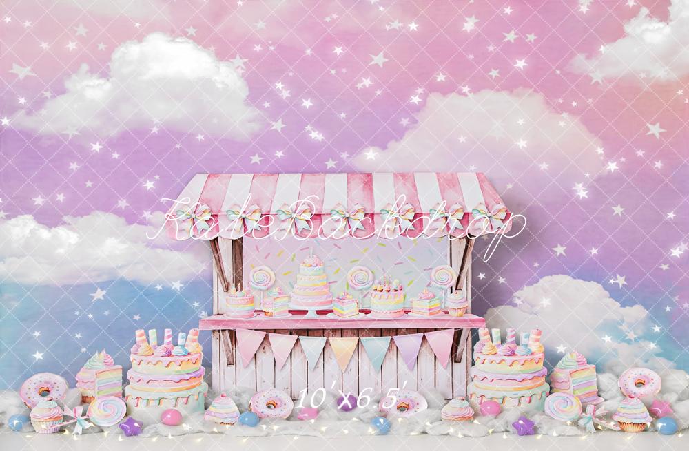 Kate Cake Smash Stand de Bonbons Pastel Toile de fond conçu par Ashley Paul - Kate Backdrop FR