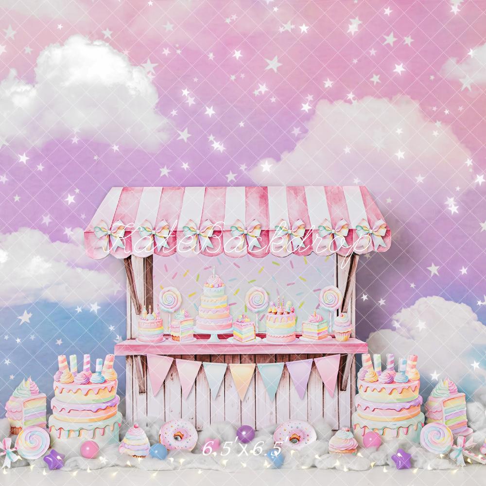 Kate Cake Smash Stand de Bonbons Pastel Toile de fond conçu par Ashley Paul - Kate Backdrop FR