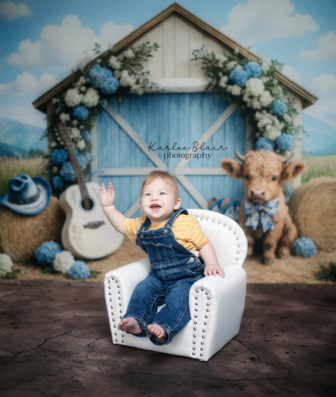 Kate Blanc Mini Fauteuil en tissu avec Rivet Nouveau-né Accessoires de Photographie - Kate Backdrop FR