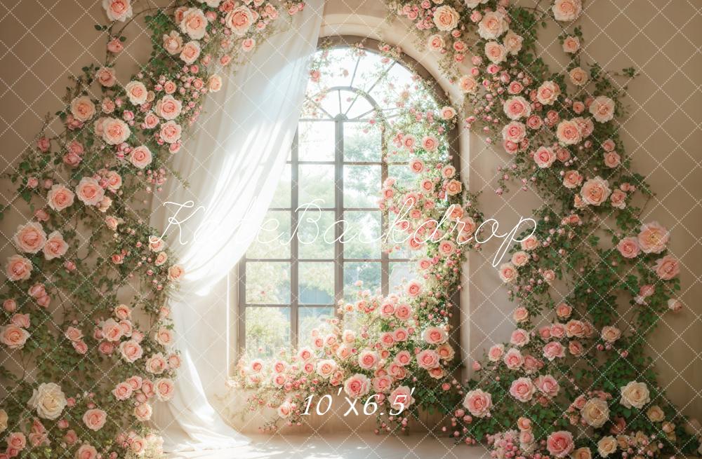 Kate Printemps Roses Fleur Fenêtre Toile de fond conçue par Emetselch - Kate Backdrop FR