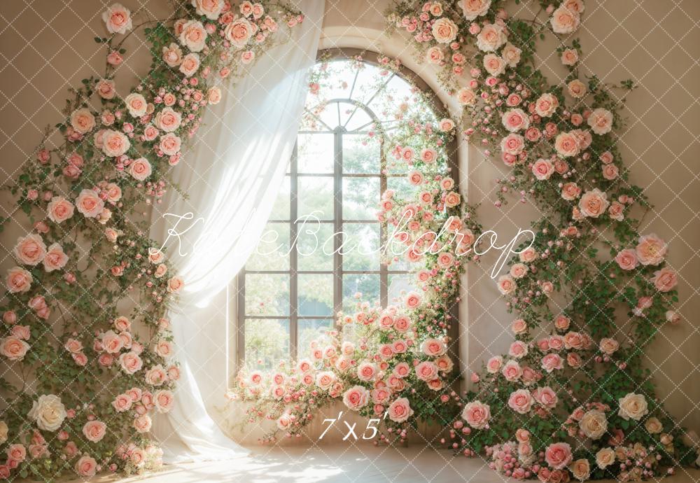 Kate Printemps Roses Fleur Fenêtre Toile de fond conçue par Emetselch - Kate Backdrop FR