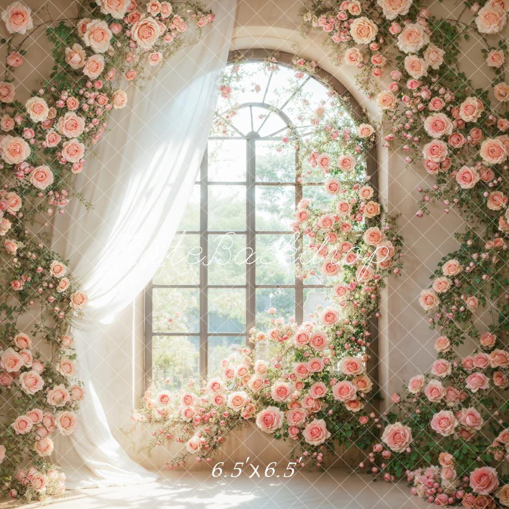 Kate Printemps Roses Fleur Fenêtre Toile de fond conçue par Emetselch - Kate Backdrop FR