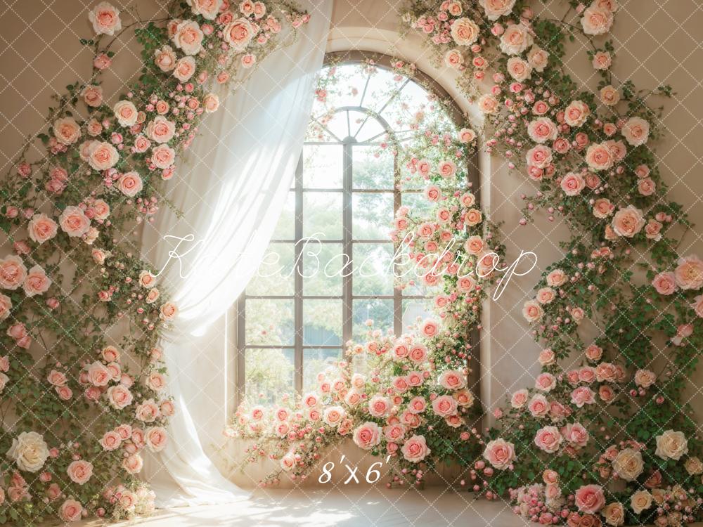 Kate Printemps Roses Fleur Fenêtre Toile de fond conçue par Emetselch - Kate Backdrop FR