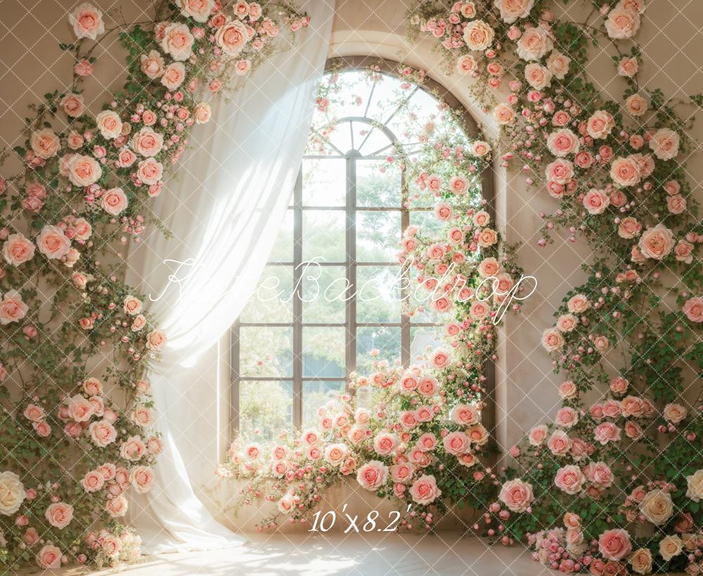 Kate Printemps Roses Fleur Fenêtre Toile de fond conçue par Emetselch - Kate Backdrop FR