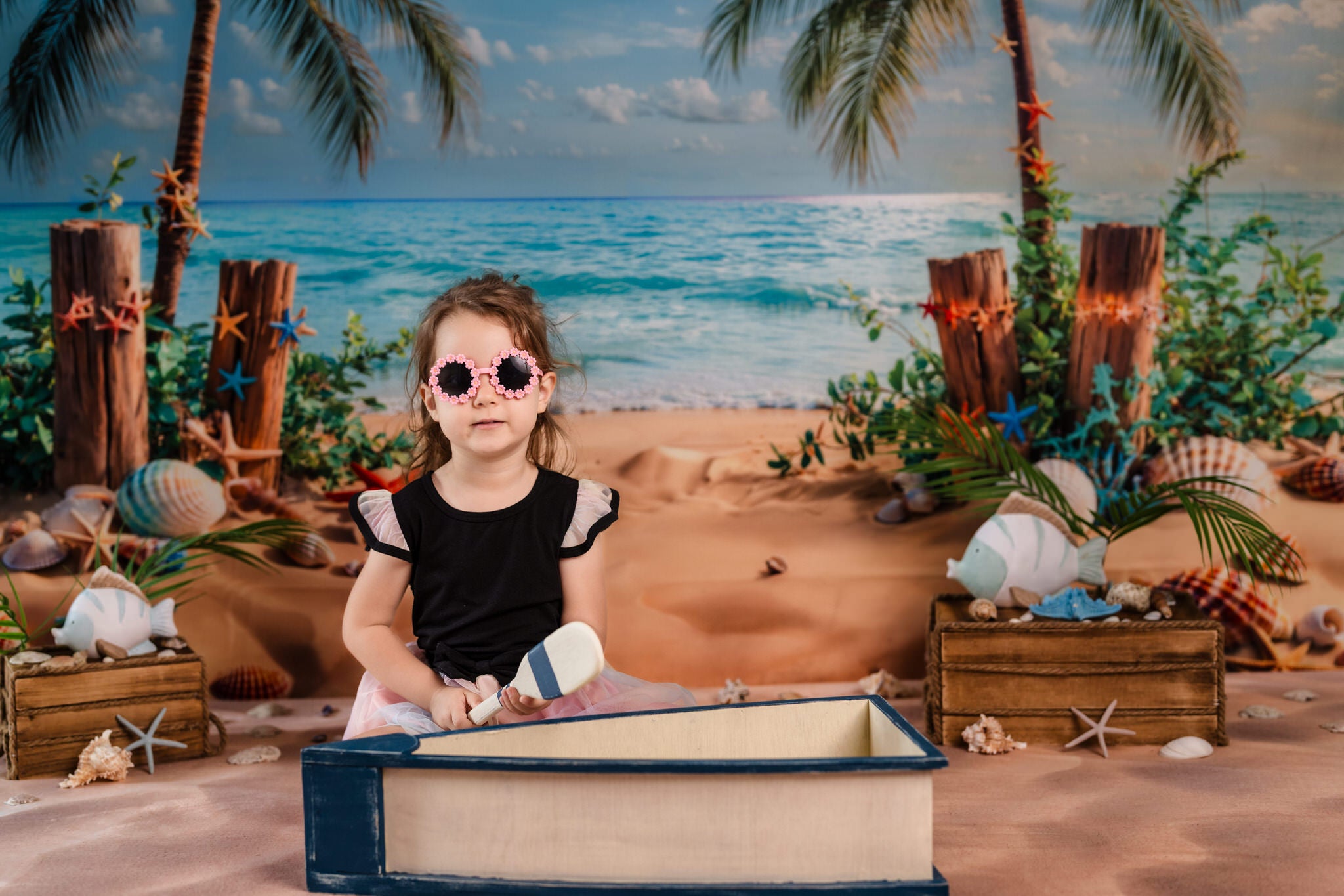 Kate Été Plage Mer Tropical Étoile de mer Toile de fond conçue par Emetselch - Kate Backdrop FR