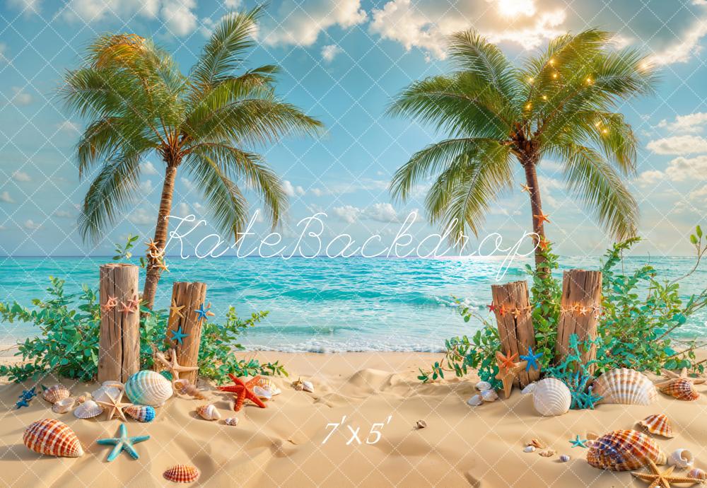 Kate Été Plage Mer Tropical Étoile de mer Toile de fond conçue par Emetselch - Kate Backdrop FR